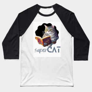 Super Cat Reads the Book: A Feline Adventure in Literacy Baseball T-Shirt